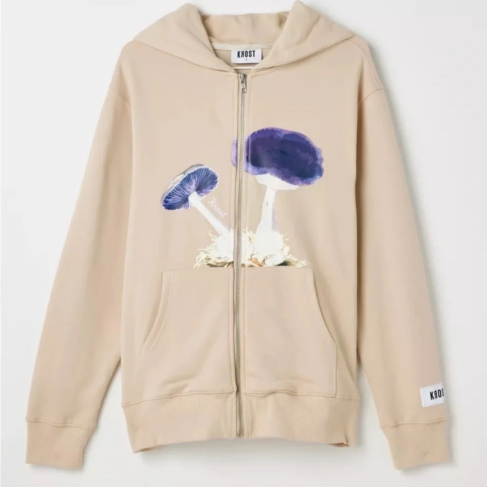 KROST Mushroom Zip Hoodie Sweatshirt, Neutral, XL, NWT - Picture 5 of 15